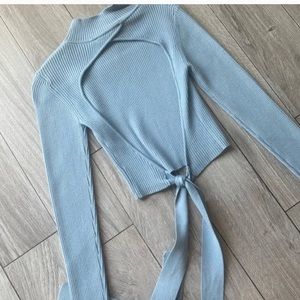Zara backless long sleeve top
